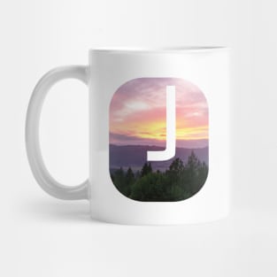 Initial J Sunset Photograph Mug